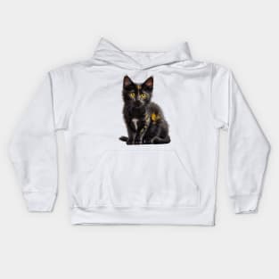 MY LITTLE CAT WITH EYES YELLOW Kids Hoodie